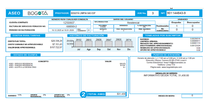 Facturación y recaudo del servicio de aseo en la factura de energía Enel Colombia